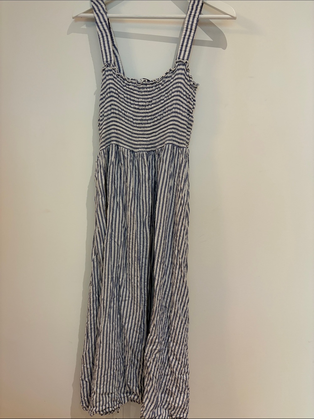 Zara Striped Blue and White Smocked Sundress